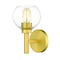 Z-Lite Sutton Wall Sconce, 1-Light, 6 In.W x 7 In.L x 10.25 In.H, Brushed Gold/Clear 7502-1S-BG - alternate 1